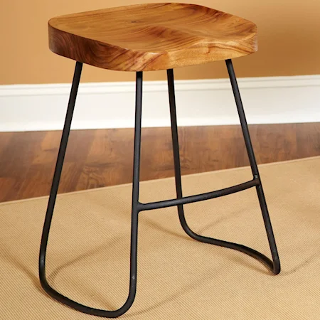 24" Counter Stool with Metal Base